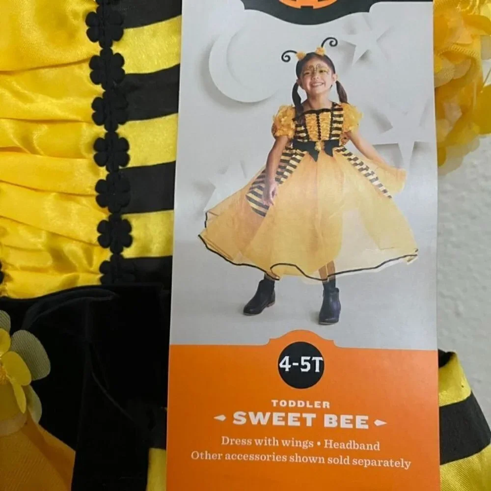Target Toddler Bumblebee Halloween Costume Dress Headpiece 4-5T - Hyde & EEK! - Picture 6 of 8
